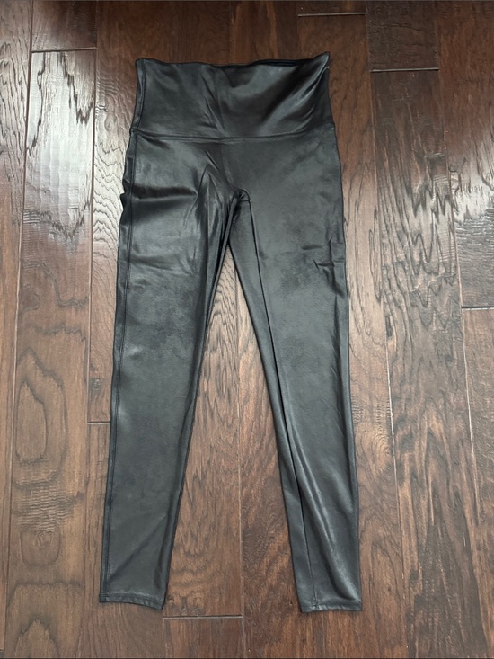 SPANX Pants - SPANX Faux-Leather High-Waist Leggings in Black